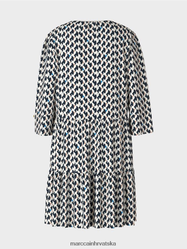 ponoćno plava Marc Cain haljina s printom i volanima odjeća 4D66P453