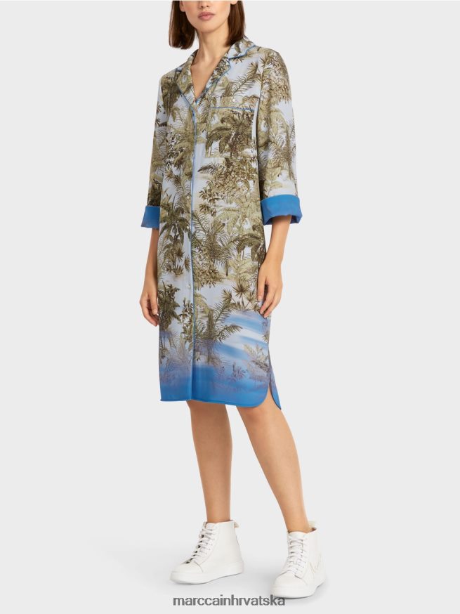 svijetlo puder plava Marc Cain košulja s printom po cijeloj površini odjeća 4D66P4100