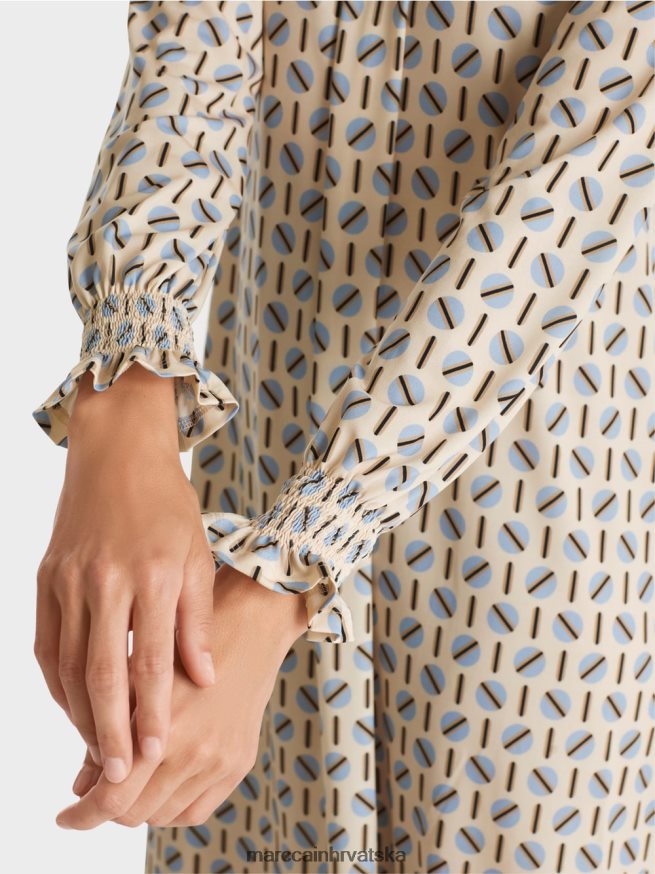 tamna krema Marc Cain haljina s printom točkica odjeća 4D66P422