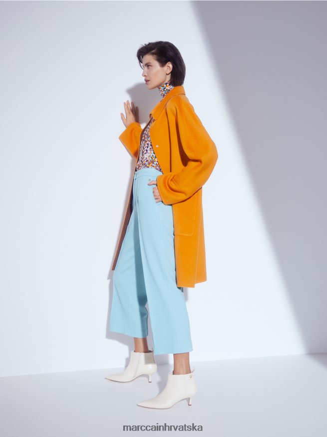 atmosferski plava Marc Cain hlače sa širokim nogavicama odjeća 4D66P4733