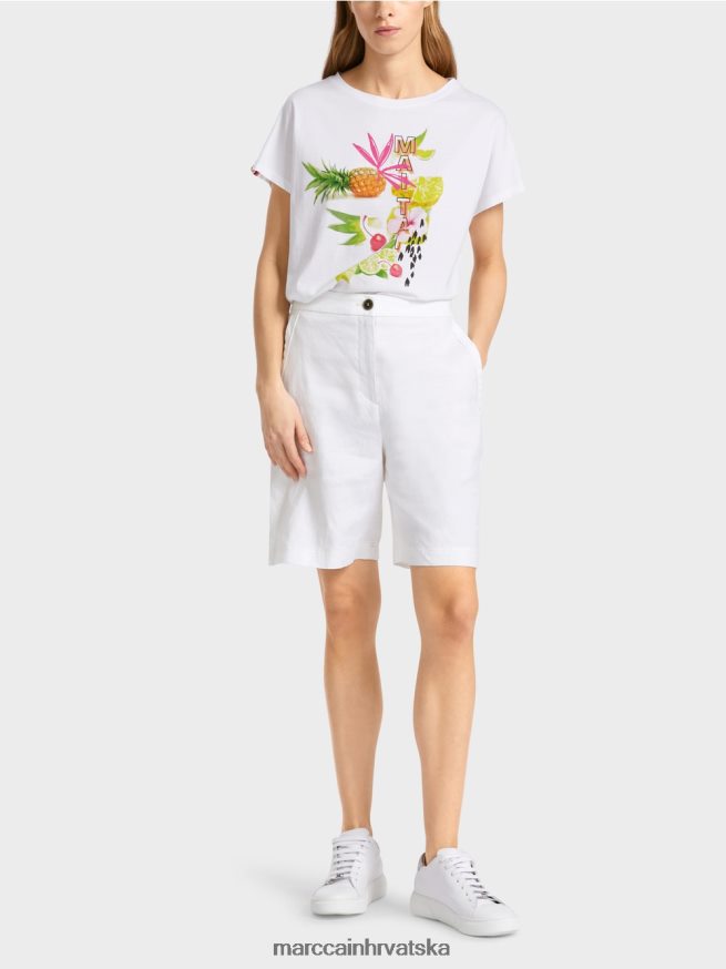 bijela Marc Cain ženstvene kratke hlače s rastezljivim pojasom odjeća 4D66P4622
