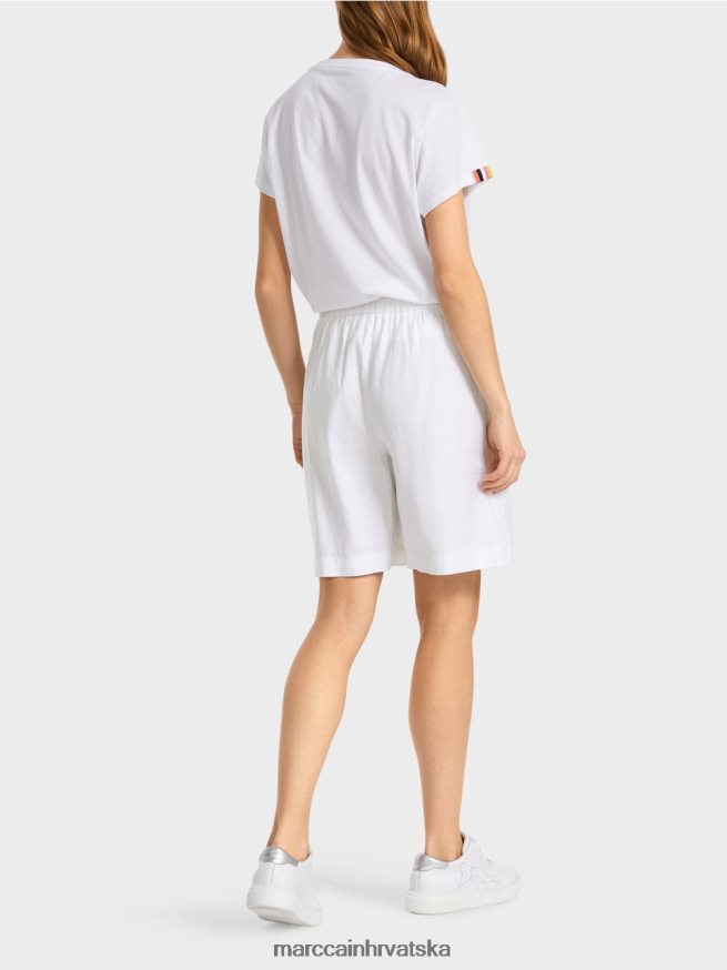bijela Marc Cain ženstvene kratke hlače s rastezljivim pojasom odjeća 4D66P4622