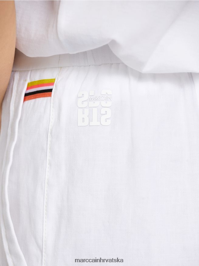 bijela Marc Cain ženstvene kratke hlače s rastezljivim pojasom odjeća 4D66P4622