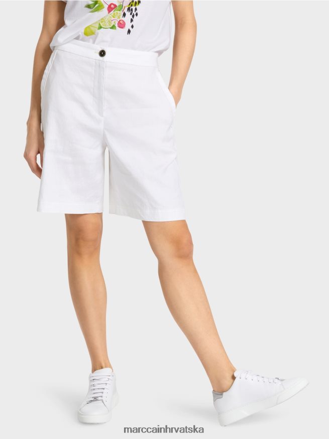 bijela Marc Cain ženstvene kratke hlače s rastezljivim pojasom odjeća 4D66P4622