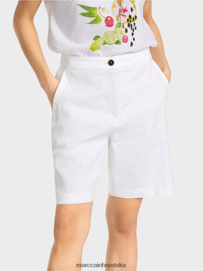bijela Marc Cain ženstvene kratke hlače s rastezljivim pojasom odjeća 4D66P4622
