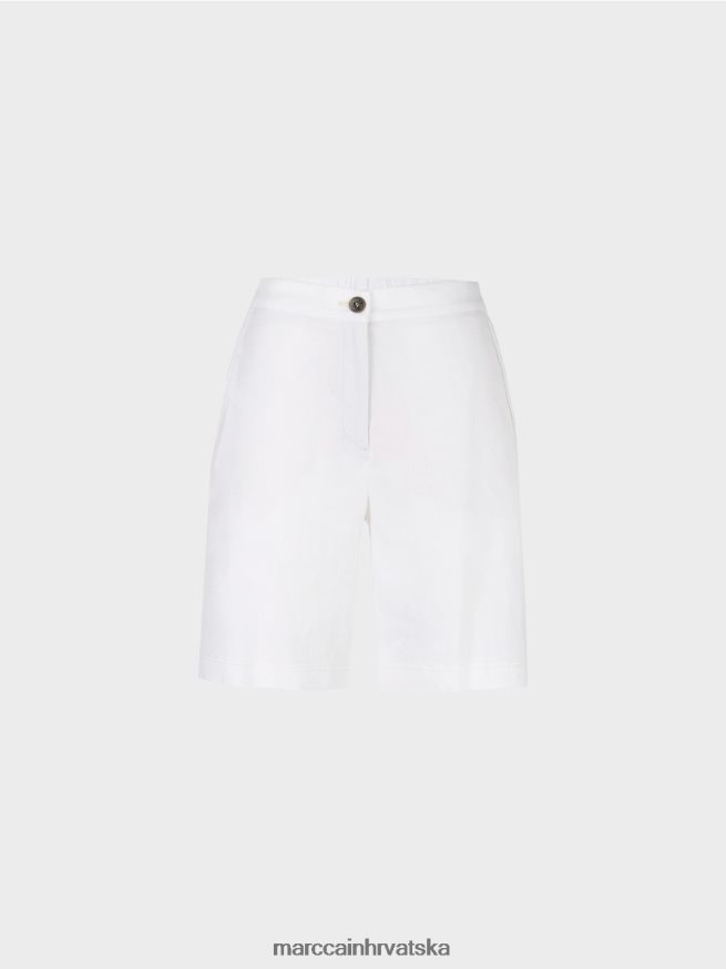 bijela Marc Cain ženstvene kratke hlače s rastezljivim pojasom odjeća 4D66P4622