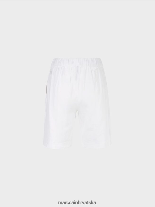 bijela Marc Cain ženstvene kratke hlače s rastezljivim pojasom odjeća 4D66P4622