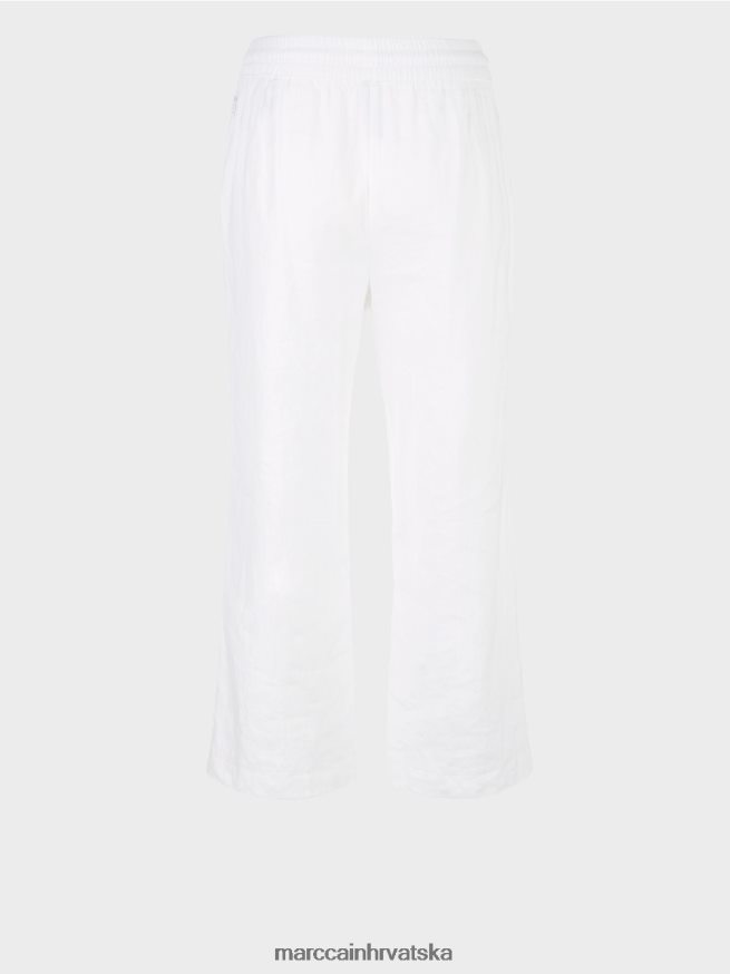 bijela Marc Cain ležerne ljetne hlače od mješavine lana odjeća 4D66P4626