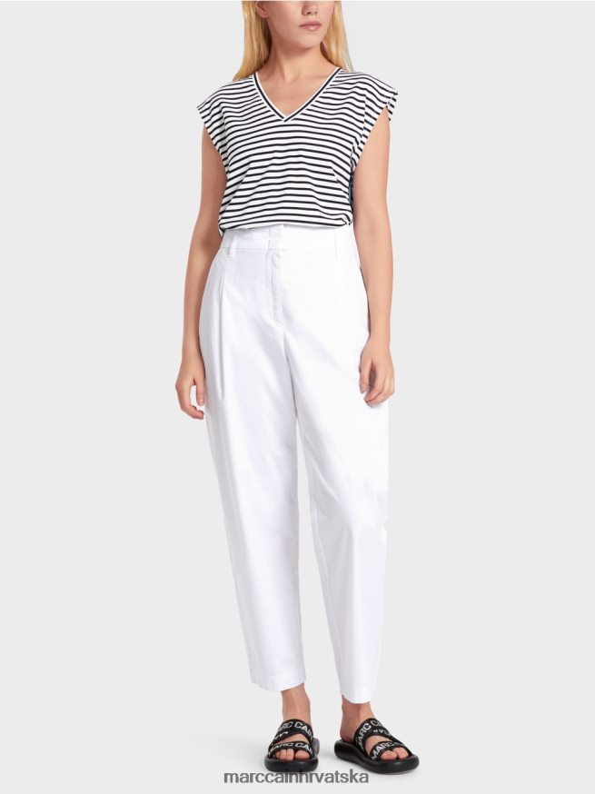 bijela Marc Cain "rethink together" plisirane hlače odjeća 4D66P4600