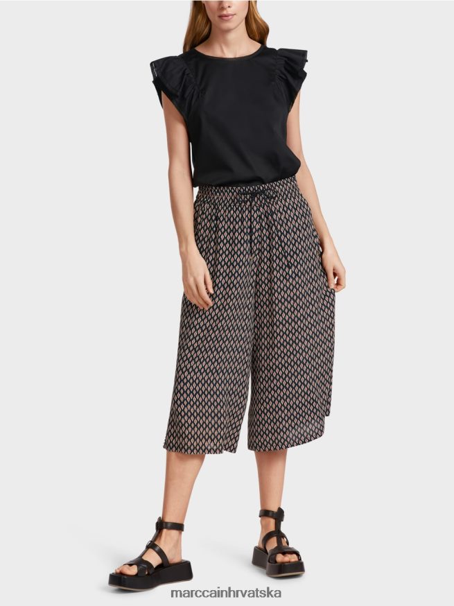 crno Marc Cain hlače od viskoze odjeća 4D66P4608