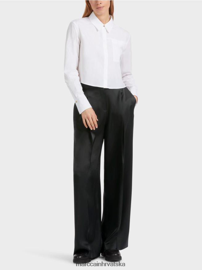 crno Marc Cain plisirane wichita hlače sa širokim nogavicama odjeća 4D66P4526