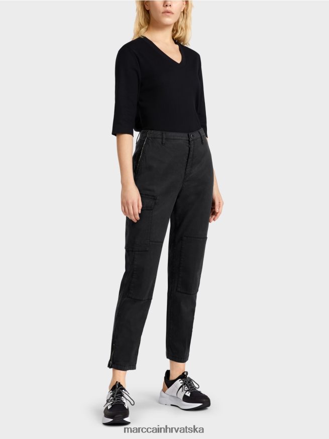 crno Marc Cain radom "promislimo zajedno" hlače odjeća 4D66P4648