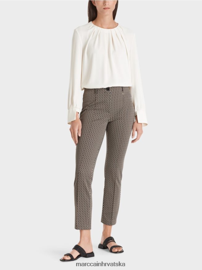 crno Marc Cain sydney hlače s grafičkim uzorkom odjeća 4D66P4725