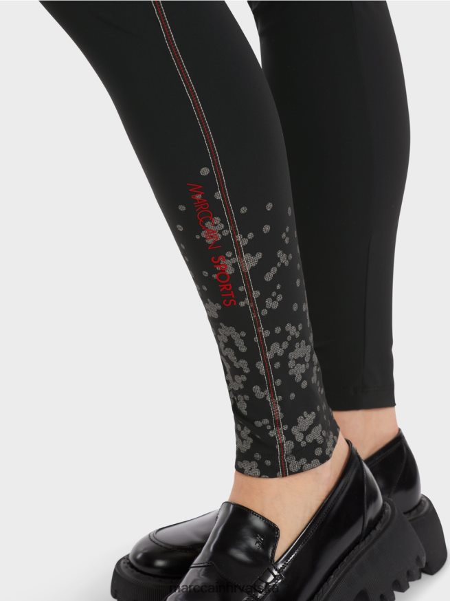 crno Marc Cain tajice s ukrasnim šavovima odjeća 4D66P4532