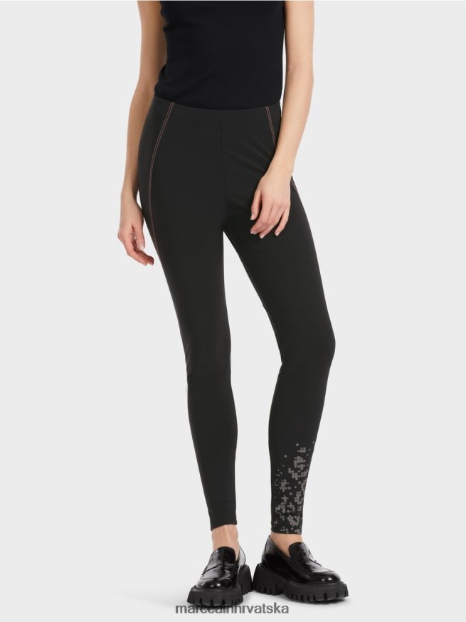 crno Marc Cain tajice s ukrasnim šavovima odjeća 4D66P4532