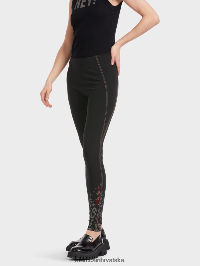 crno Marc Cain tajice s ukrasnim šavovima odjeća 4D66P4532