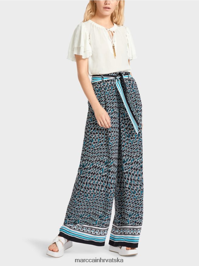 crno Marc Cain winnipeg hlače širokih nogavica odjeća 4D66P4660