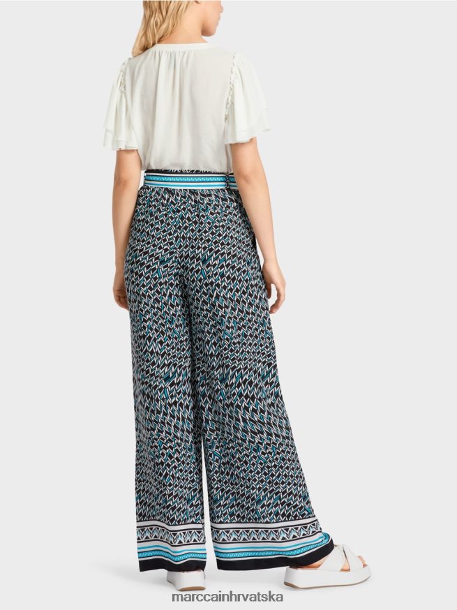 crno Marc Cain winnipeg hlače širokih nogavica odjeća 4D66P4660