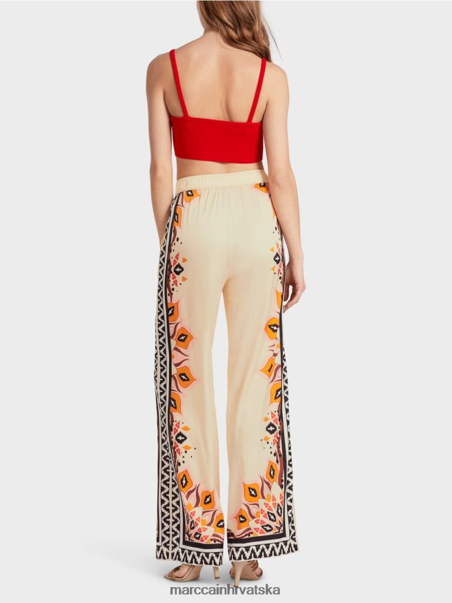 duboka crvena Marc Cain hlače od viskoze s miješanim uzorcima odjeća 4D66P4606