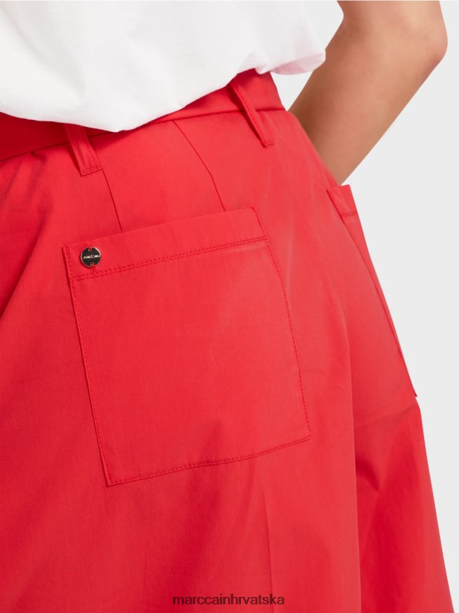 duboka crvena Marc Cain kratke hlače u stilu papirnate vrećice odjeća 4D66P4611