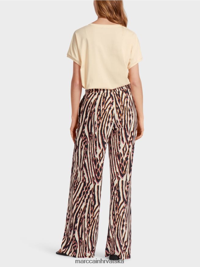 duboka crvena Marc Cain nabrane hlače s jogger pojasom odjeća 4D66P4614