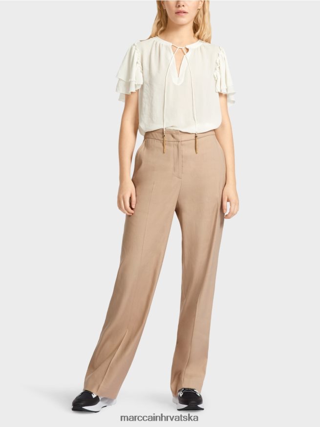 duboki pijesak Marc Cain wukari hlače od lana i viskoze odjeća 4D66P4673