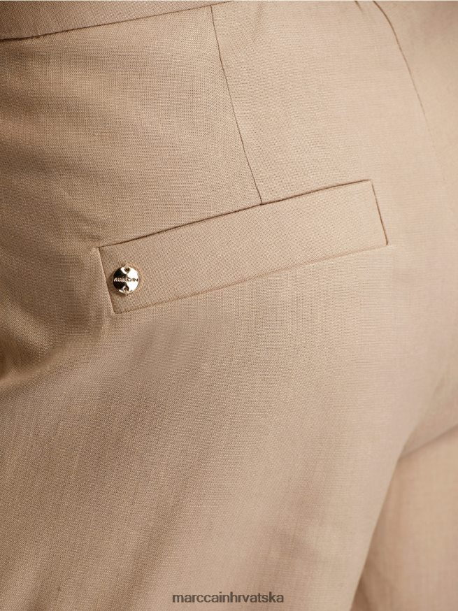 duboki pijesak Marc Cain wukari hlače od lana i viskoze odjeća 4D66P4673