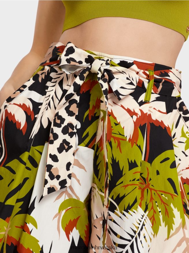 duboko maslinasto zelena Marc Cain kratke hlače u stilu papirnate vrećice odjeća 4D66P4641