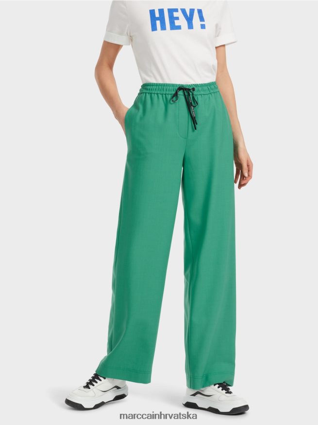 emajl Marc Cain welby hlače širokih nogavica s uzicom u struku odjeća 4D66P4525