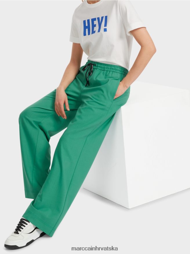 emajl Marc Cain welby hlače širokih nogavica s uzicom u struku odjeća 4D66P4525