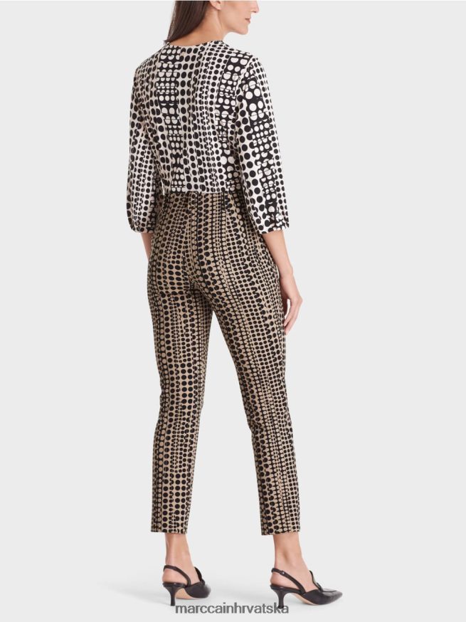granola Marc Cain sydney rastezljive hlače s točkastim uzorkom odjeća 4D66P4728