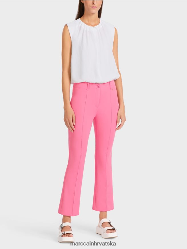 jarko ružičasta Marc Cain klasične hlače s prešanim naborima odjeća 4D66P4703