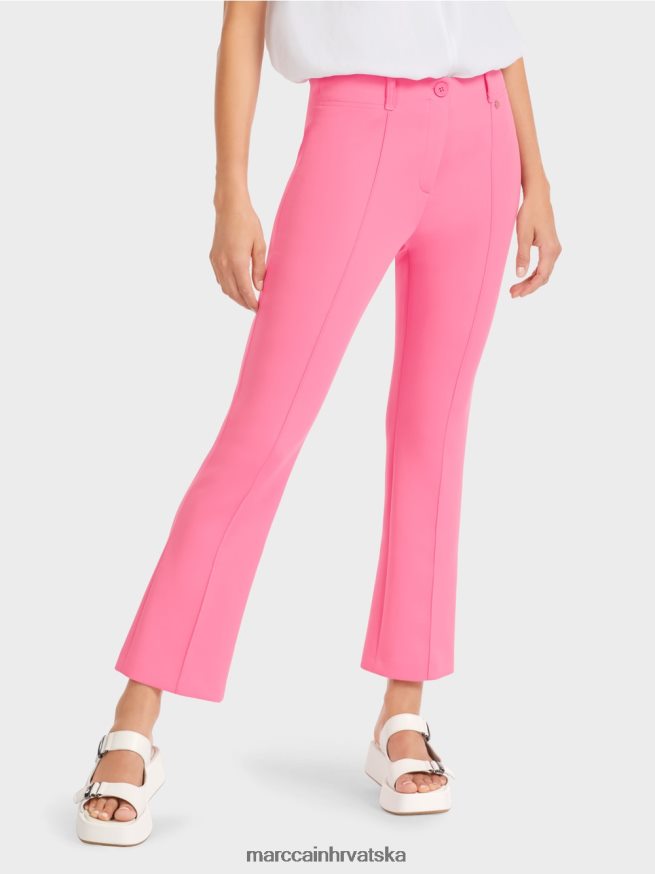jarko ružičasta Marc Cain klasične hlače s prešanim naborima odjeća 4D66P4703