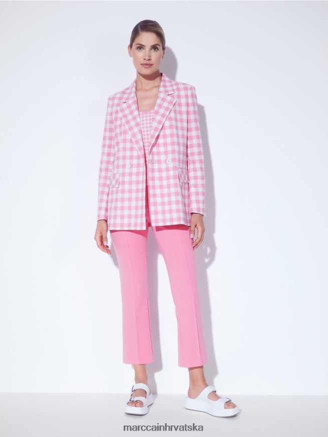 jarko ružičasta Marc Cain klasične hlače s prešanim naborima odjeća 4D66P4703