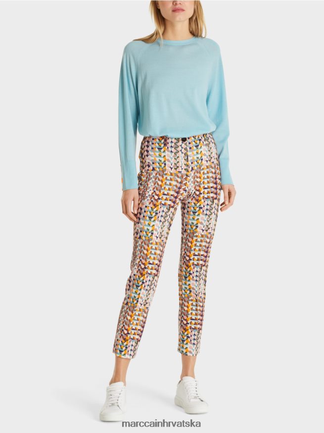 kraljevski ljubičasta Marc Cain hlače s retro uzorkom odjeća 4D66P4736