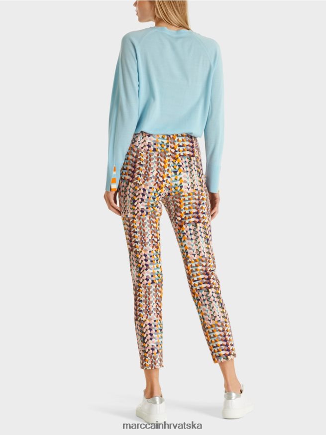 kraljevski ljubičasta Marc Cain hlače s retro uzorkom odjeća 4D66P4736