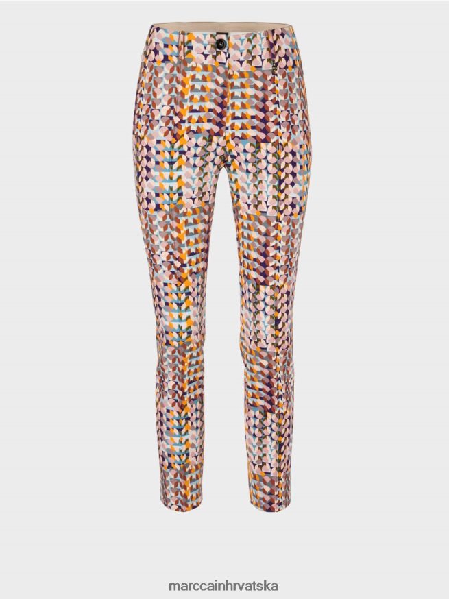 kraljevski ljubičasta Marc Cain hlače s retro uzorkom odjeća 4D66P4736