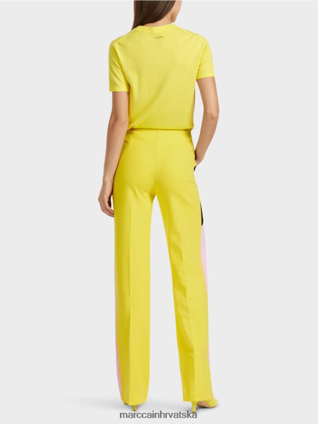 meki limun Marc Cain motalica za hlače s prugama od pletenice odjeća 4D66P4583