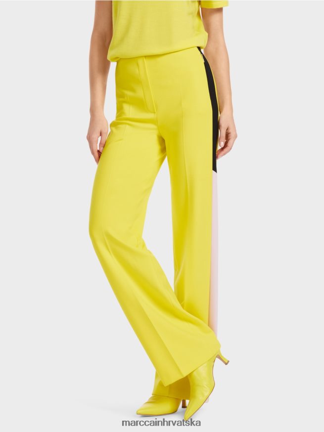 meki limun Marc Cain motalica za hlače s prugama od pletenice odjeća 4D66P4583