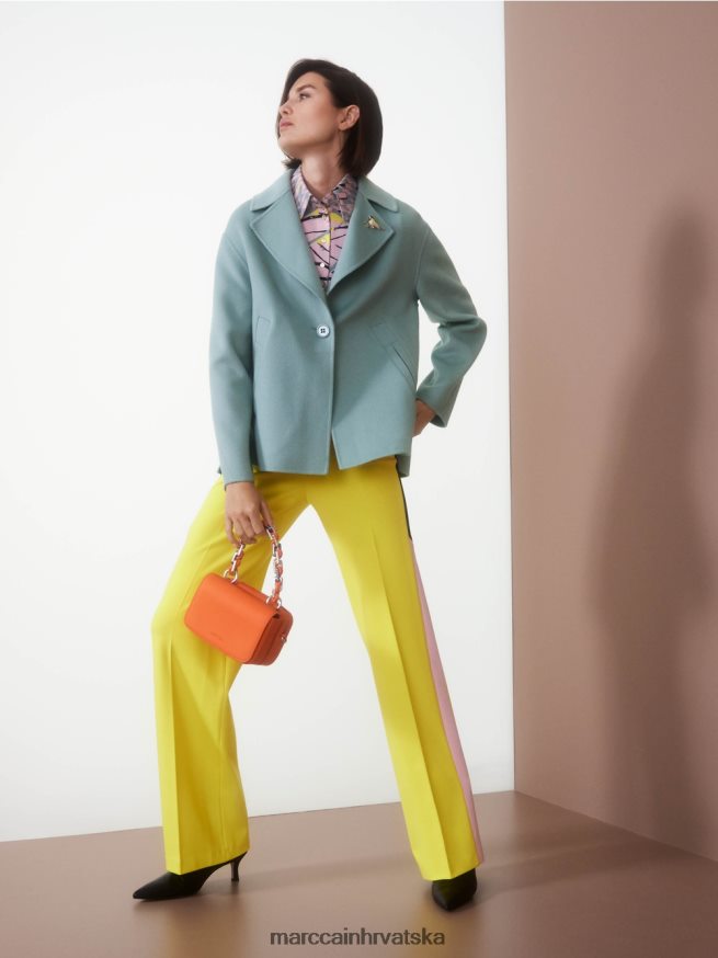 meki limun Marc Cain motalica za hlače s prugama od pletenice odjeća 4D66P4583