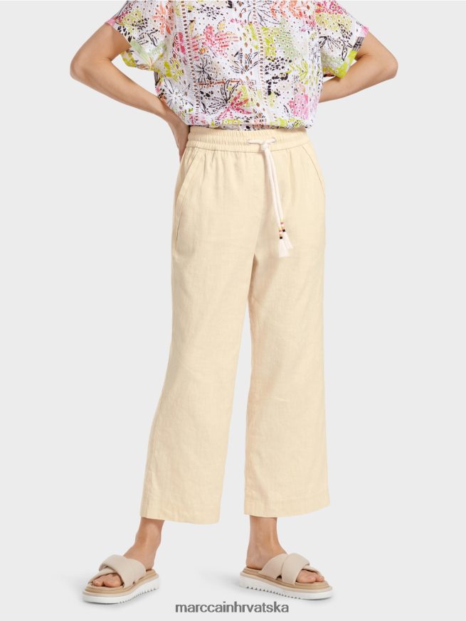 meko rublje Marc Cain ležerne ljetne hlače od mješavine lana odjeća 4D66P4629