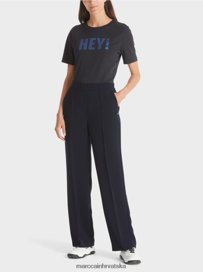 mornarica Marc Cain washington hlače širokih nogavica odjeća 4D66P4574