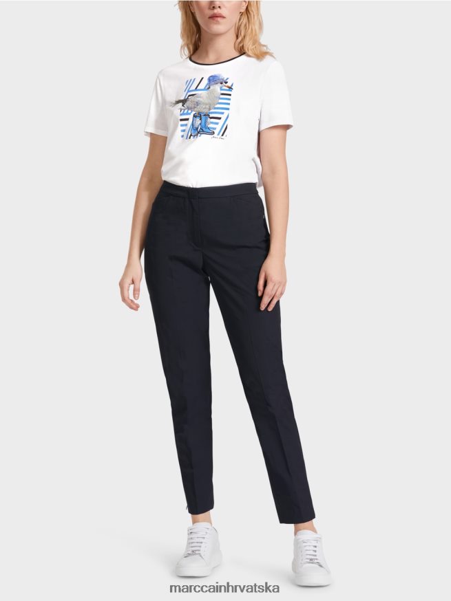 ponoćno plava Marc Cain hlače s patentnim zatvaračem na rubu odjeća 4D66P4597