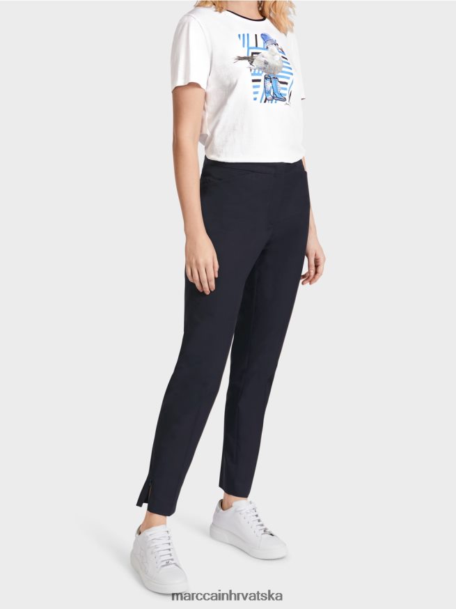 ponoćno plava Marc Cain hlače s patentnim zatvaračem na rubu odjeća 4D66P4597