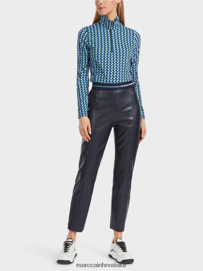 ponoćno plava Marc Cain zabavne kožne sofia hlače odjeća 4D66P4523