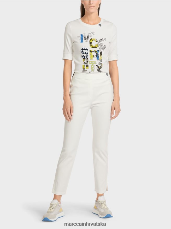 prljavo bijela Marc Cain "rethink together" hlače širokih nogavica odjeća 4D66P4717