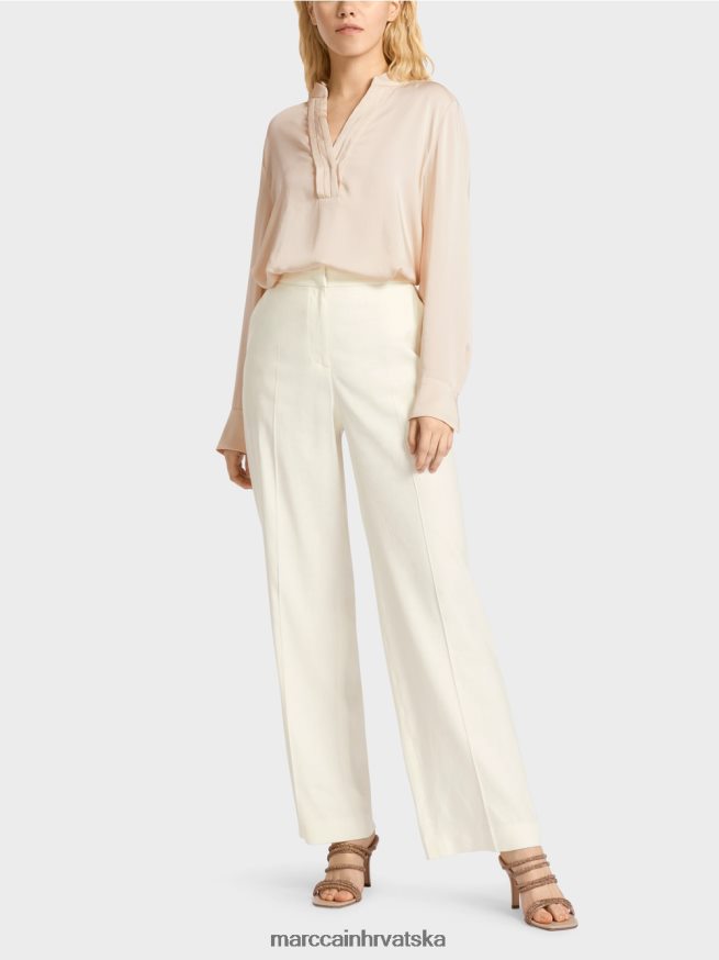 prljavo bijela Marc Cain wukari hlače od lana i viskoze odjeća 4D66P4645