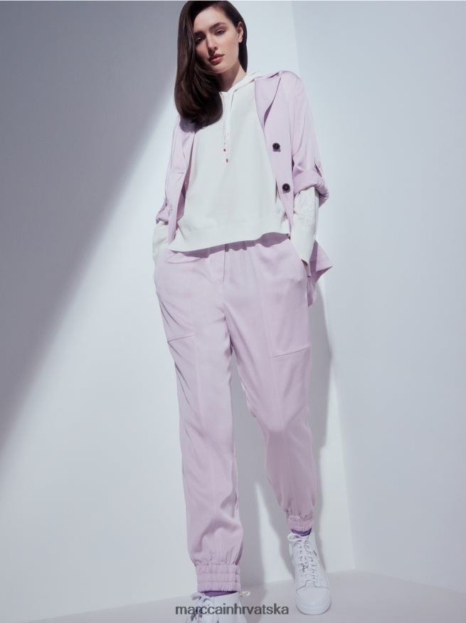 svijetla boja lavande Marc Cain hlače u stilu jogginga odjeća 4D66P4685