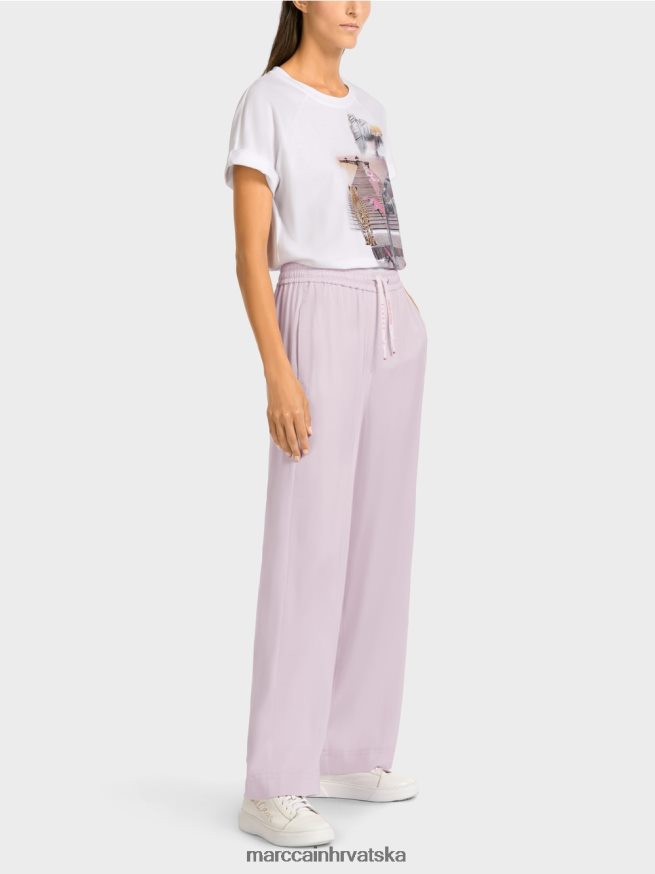 svijetla boja lavande Marc Cain široke hlače s jogger pojasom odjeća 4D66P4682