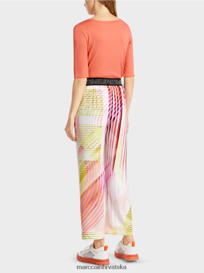 svijetla limetada Marc Cain šarene prugaste hlače u ležernom kroju odjeća 4D66P4616